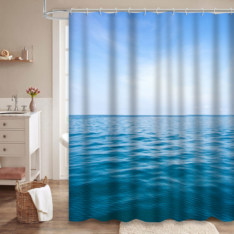 Rideau de douche Blue Water Waves, L 72 po x l 72 po