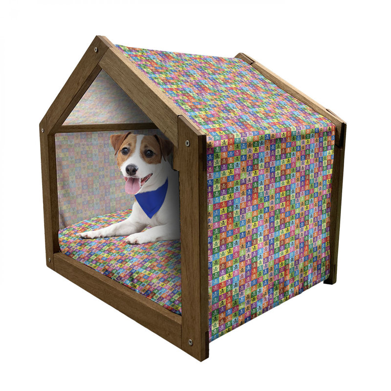 Niche en bois pour chien, H 32,28 po x l 39,37 po x P 28,35 po