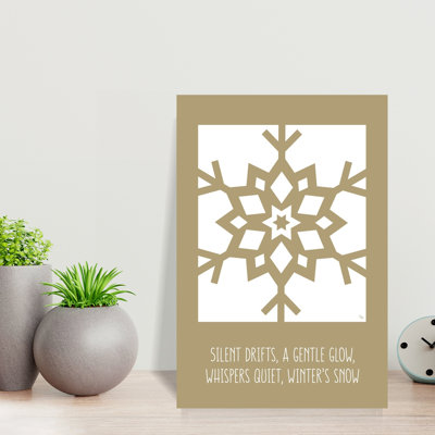 «Golden Winter flocon de neige», impression élégante de paysage géométrique abstrait