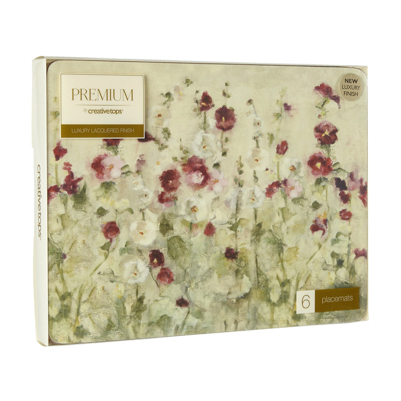 Wild Field Poppies Lacquered With Cork Backing Floral Rectangle Placemat