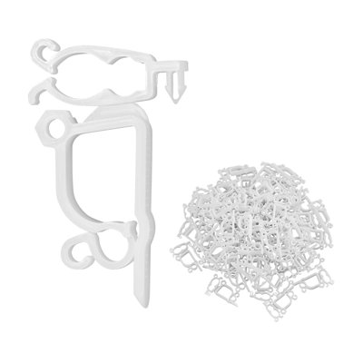 200-Pack White Christmas Light Clips for Shingles and Gutters – Weatherproof Hooks for C3, C4, Mini, and String Lights – Tool-Free Installation