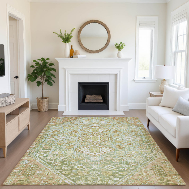 Premium Machine Washable Ashington AMF1834 Aztec Rug, Rectangle 10' x 14'