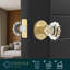 Poignées de porte de passage en cristal Mega Handles Feerie - Paquet de 1 bouton intérieur réversible pour vestibule et placard, sans serrure - Laiton satiné-131633326-131633327-131633331