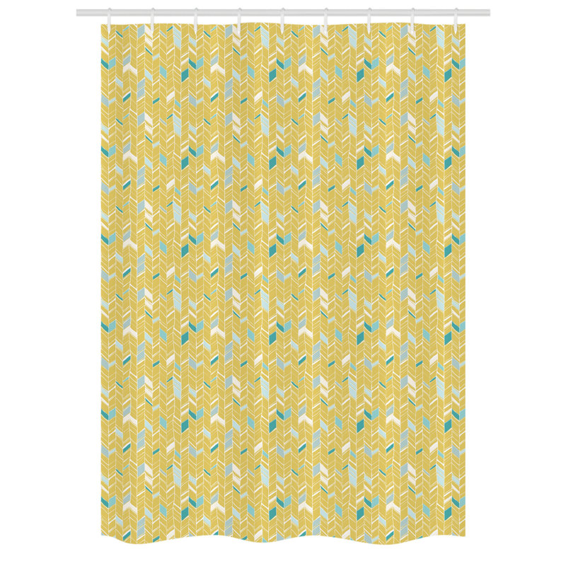 Lynnville Geometric Shower Curtain with Hooks Included, 78" H x 54" W