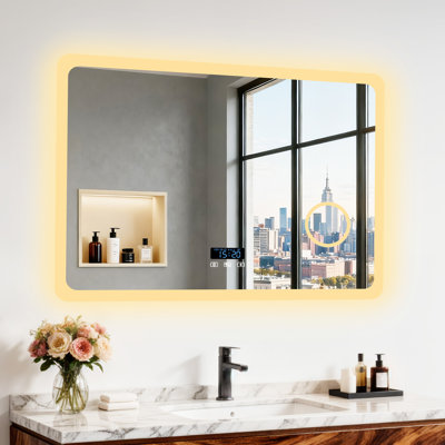 Rectangle Bluetooth Led Mirror With 3X Magnifing