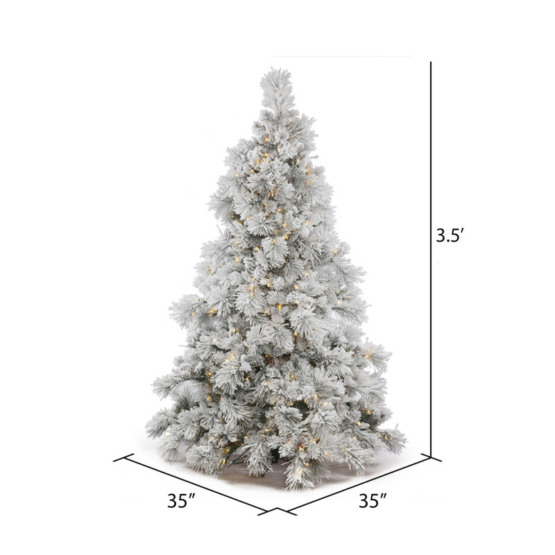 Alberta Flocked Artificial Christmas Tree, Warm White LED, 4.5' H