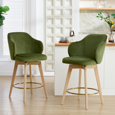 Tabouret de comptoir pivotant avec accoudoirs Ashwell
