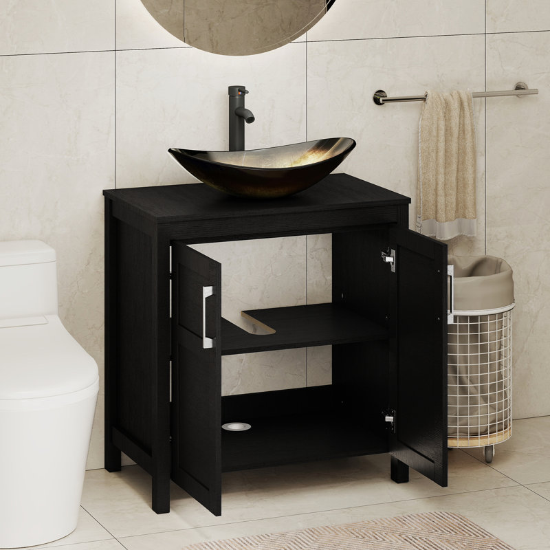 Meuble-lavabo 30 po avec lavabo Warde, Black