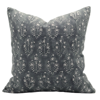Floral Linen Outdoor Reversible Pillow Cover