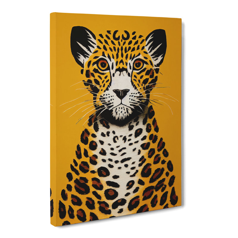 CAN-V0523-1334X Leopard Minimalism - Wrapped Canvas Print, 50cm H x 35cm W x 3cm D, No Matte, Wrapped Canvas