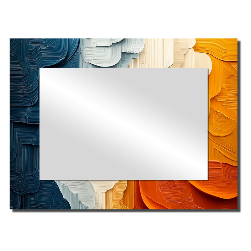 Biomorphism Fragments Forms I - Cubism Mirror For Wall Art Decor - Printed On Metal, 24" x 32"