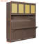 Lit escamotable simple avec armoire supérieure, lit pliable peu encombrant avec lumière et USB, espresso-523257430