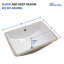 Lavabo de salle de bain rectangulaire encastré en céramique avec trop-plein 21 po L x 14 po-108211505