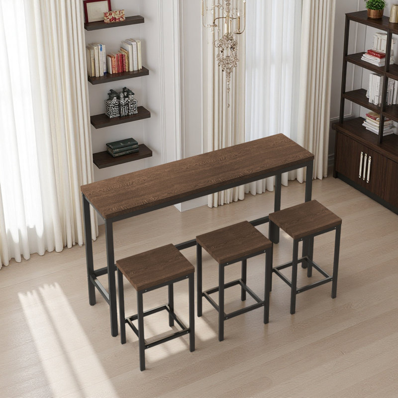 Ensemble de table de salle à manger, de pub et de table de salle à manger moderne avec 3 tabourets