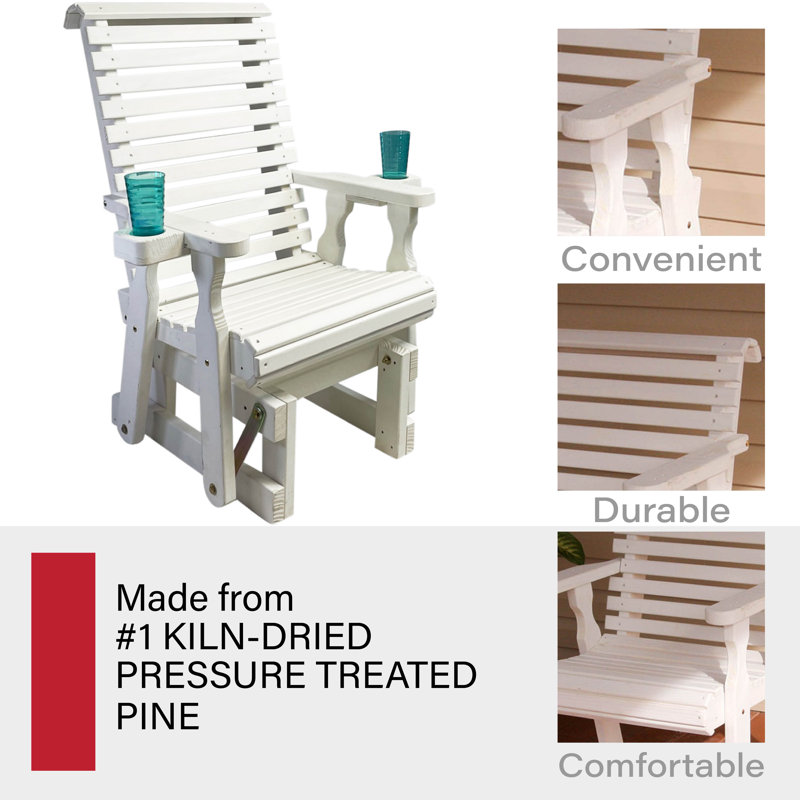 Fauteuil oscillant traité Amish Casual 600 lb, Blanc semi-uni