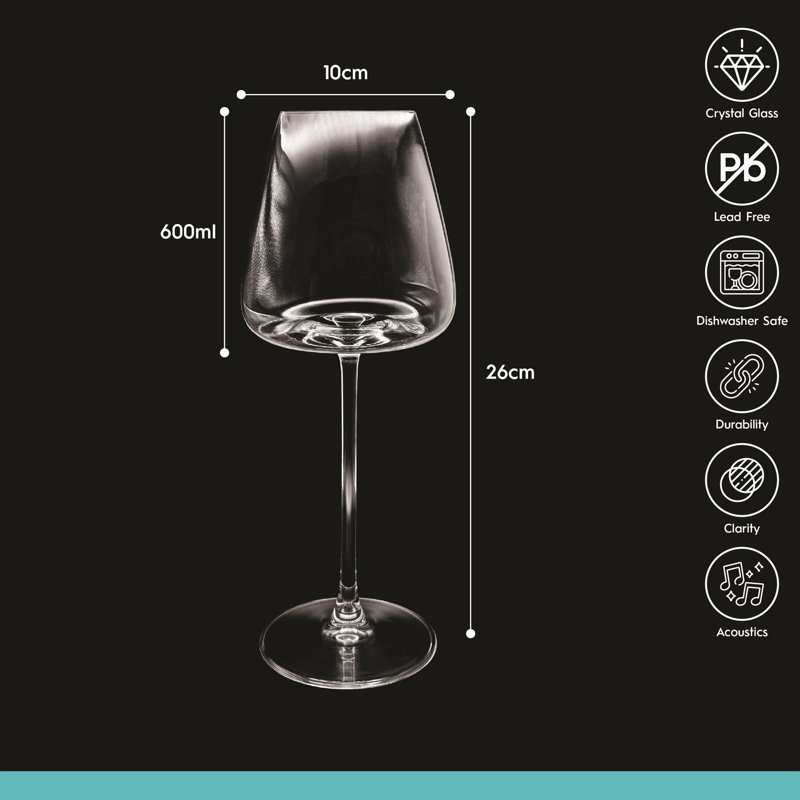Crystal Wine Glass, Set of 6