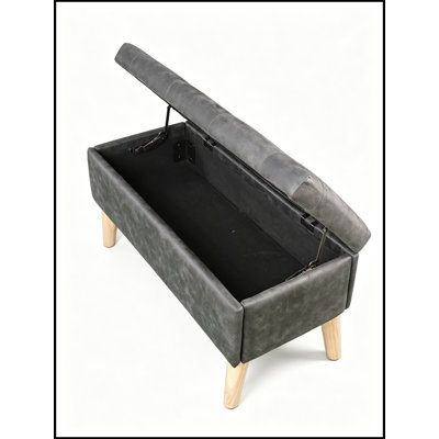 Banc rembourré avec siège capitonné et pieds robustes