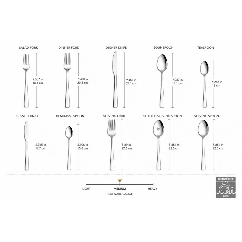 65-Piece 18/10 Silverware Set for 12