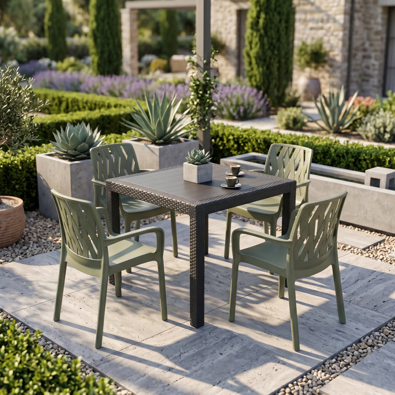 Plastic Patio Dining Set Table,