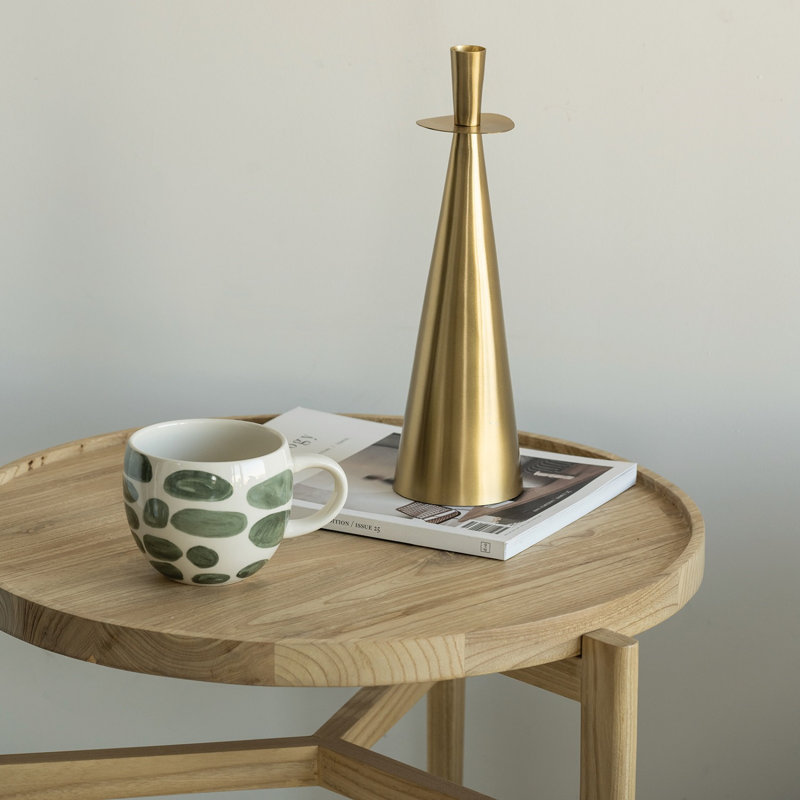 Bougeoir de table en acier inoxydable, H 11,81 po x l 3,46 po x P 3,46 po