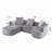 Boneless Modular Sectional Sofa with L-Shape Chaise, Cloud Sectional Modern Sleeper Couch with Deep Seat,Sponge Compression Sofas No Assembly Required-1325745400