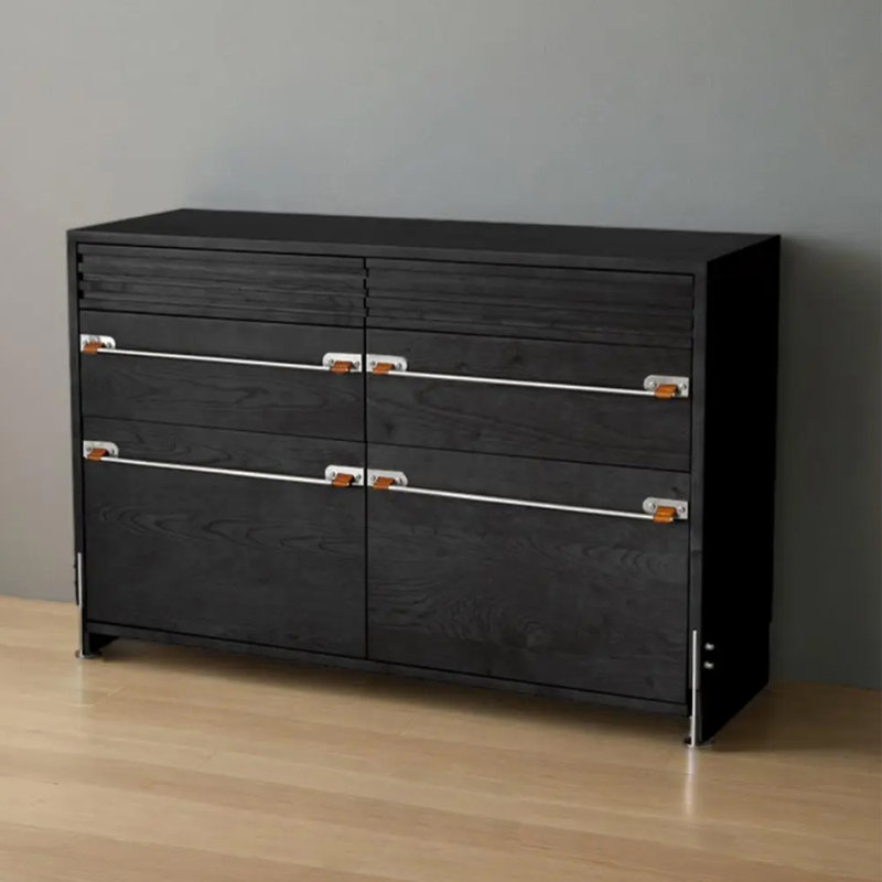 Commode d'appoint Mid-Century, Noir