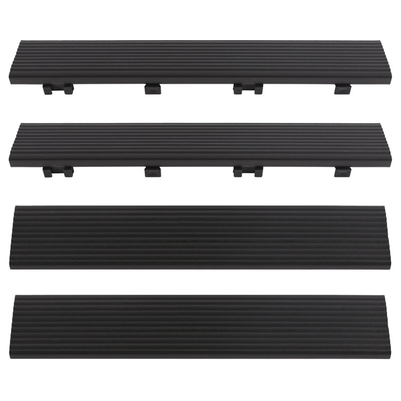 Carrelage de terrasse 2 po x 12 po gris anthracite Hawaiian, Charbon hawaïen