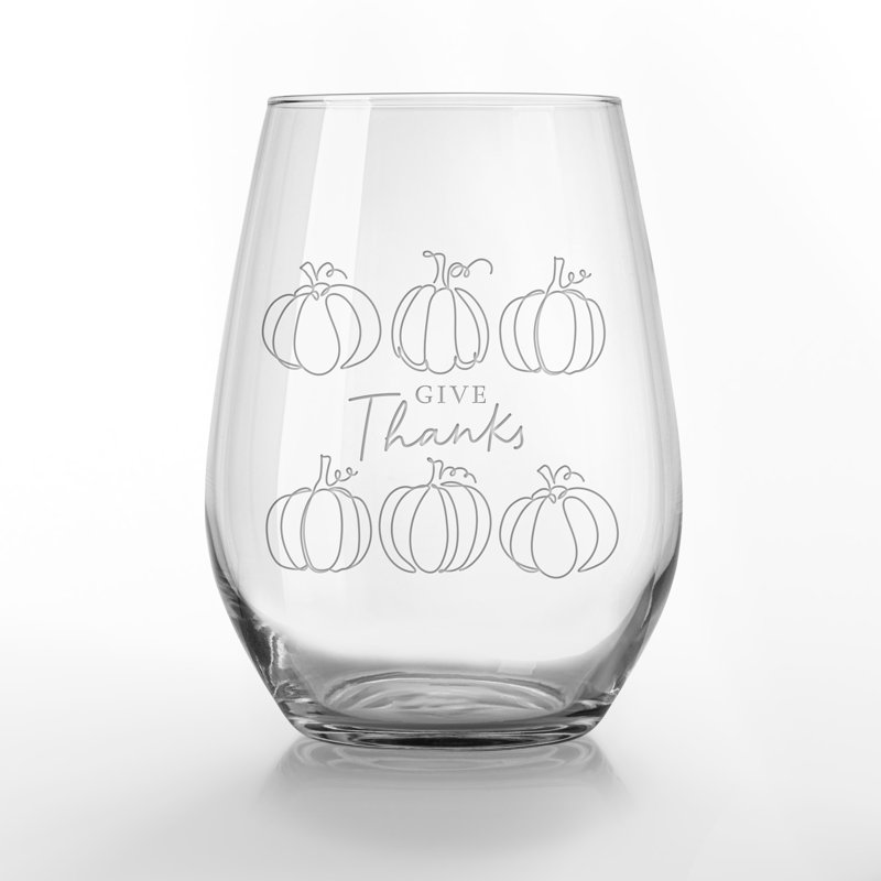 Verre à vin sans pied avec citrouilles