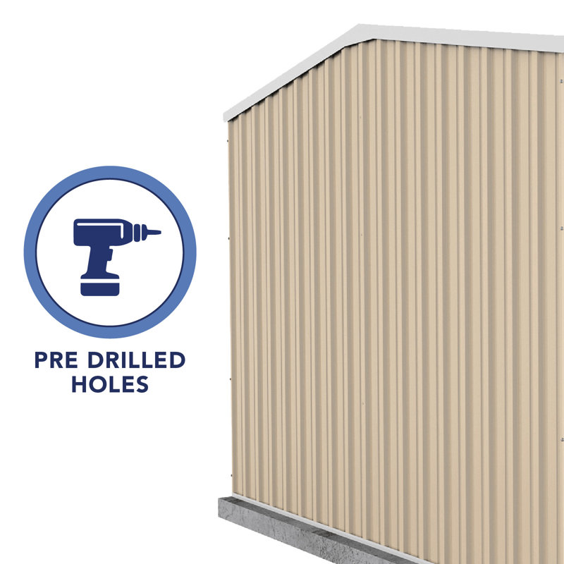Premier 10' x 10' Classic Cream Metal Storage Shed
