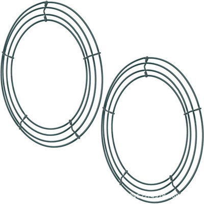 16" Wire Wreath Frame, Round Metal Wreath Form With Ring Design For DIY Crafts, Floral Projects And Home Decor, Iron Ring For Christmas Holiday Weddings