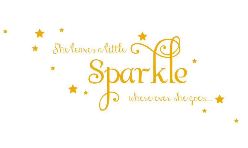 Décalcomanie murale sparkle, H 15 po x l 36 po x P 0,01 po, Jaune signalisation