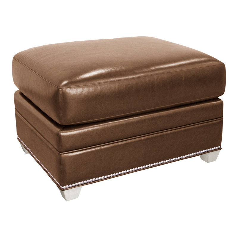 Connelly Ottoman, Gatsby Brown Sugar Genuine Leather, Casa Blanca, Yes