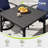 Maynard 5-Piece Black Metal Patio Dining Set With Square Table And Blue Cushions-122877937