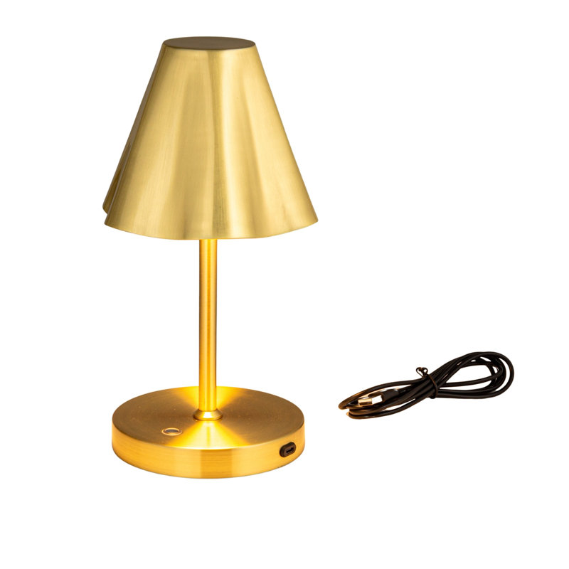 Carlene Metal Table Lamp, Gold, Gold