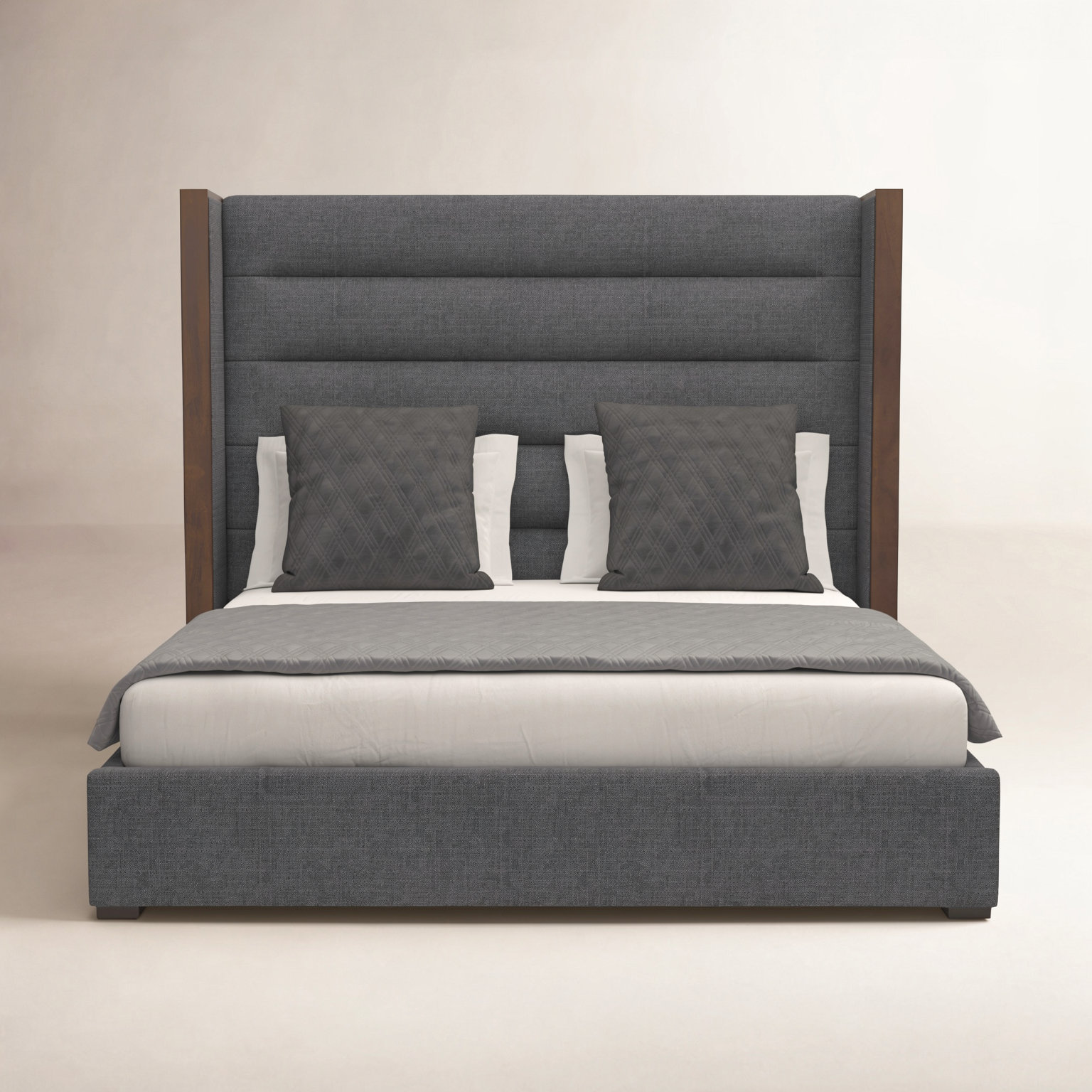 Ally Wingback Bed, California King, Charcoal Revolution®