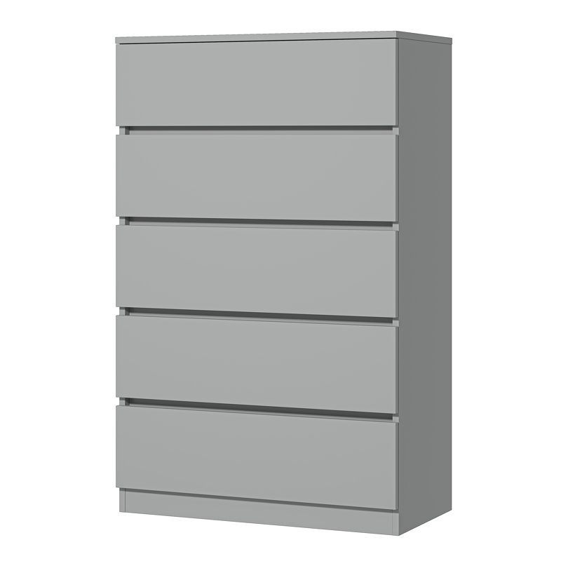 Commode 5 tiroirs Jacolien, Gris