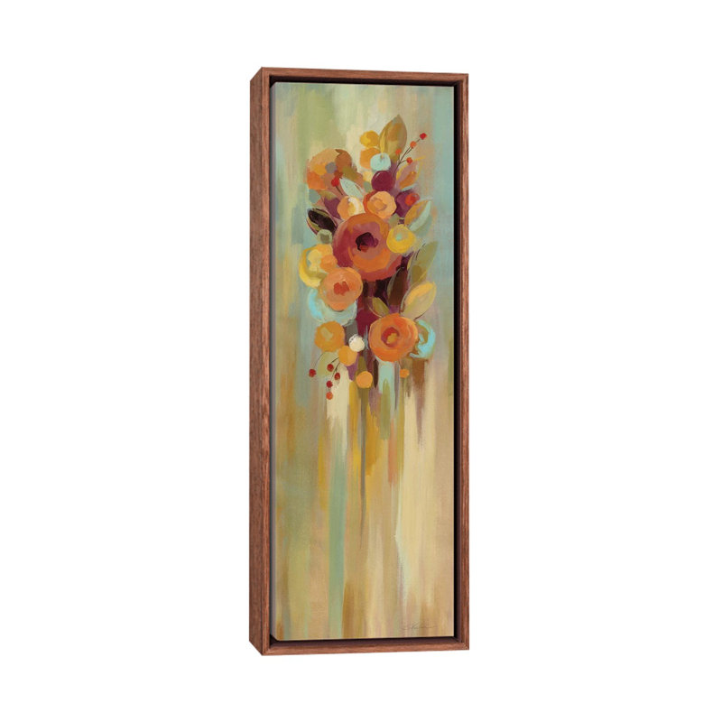 «Tall Autumn Flowers I» par Silvia Vassileva, reproduction d'art panoramique sur toile, Toile avec cadre en bois classique