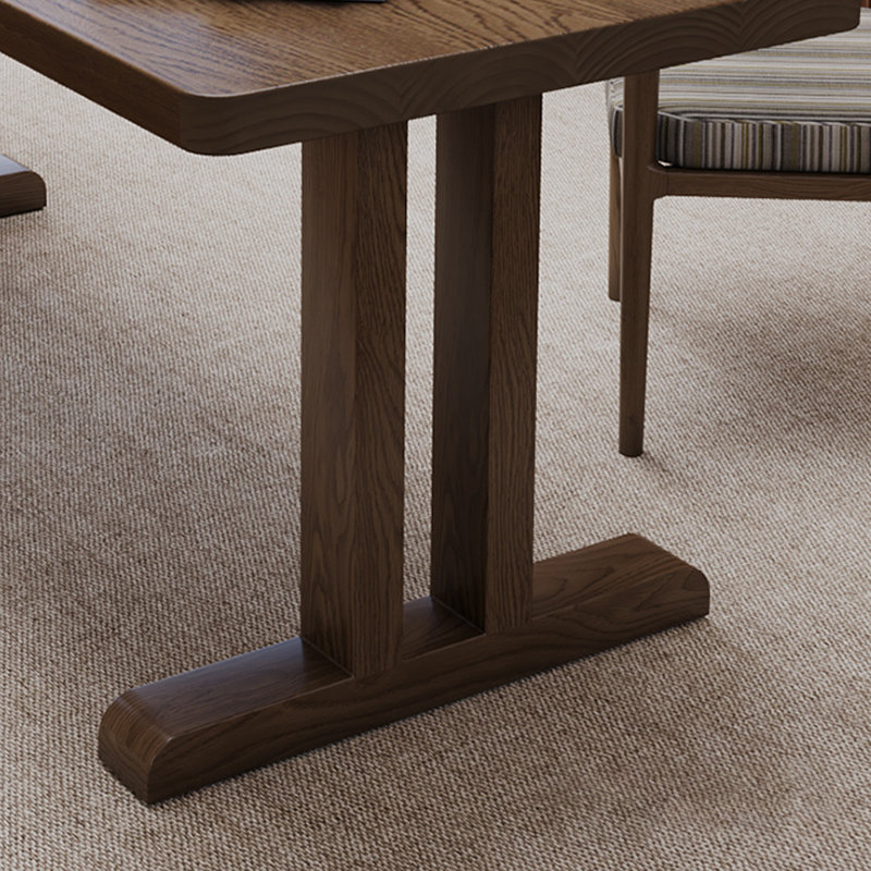 Light Walnut Rectangular Solid Wood Writing desk, 29.53" H x 55.12" W x 27.56" D