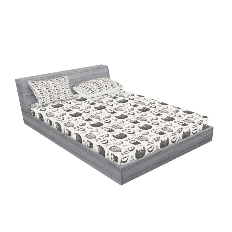 Drap-housse et coussin décoratif Ambesonne, Ensemble de draps pour grand lit + 5 pièces suppl