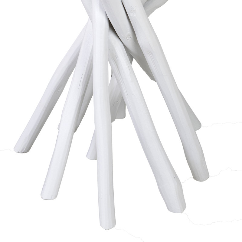 Table de bout en bois massif Wendle, H 20,5 po x l 13,8 po x P 13,8 po, Blanc