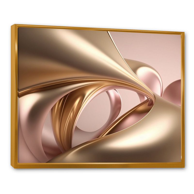 Subtil sophistication en rose exquis et or IV - reproduction sur toile, L 20 po x H 12 po, Cadre flottant doré