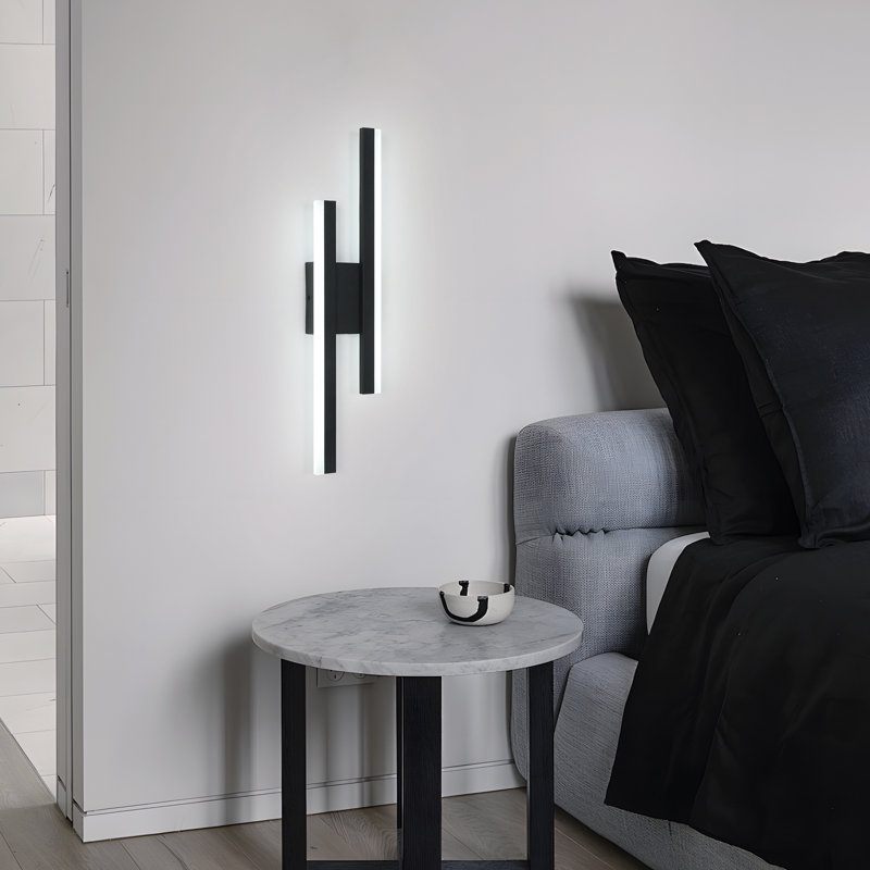 58cm Black Acrylic LED Wall Sconce with Adjustable Light 