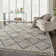 Ileyah Geometric Machine Made Shag Polypropylene Area Rug in Silver Gray