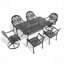7-Piece All-Weather Cast Aluminum Dining Set, Include 2 Swivel Chairs,4 Dining Chairs And Rectangular Table