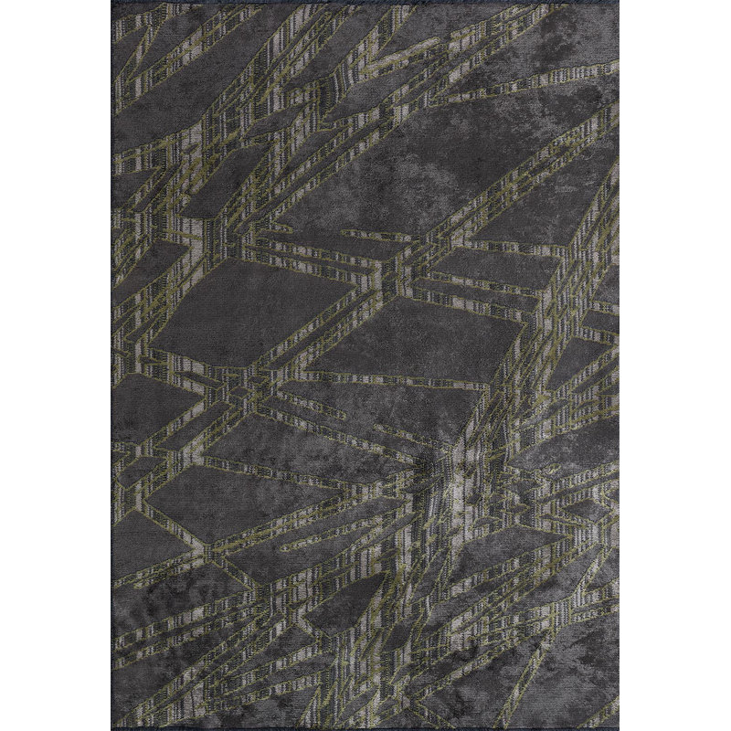 Motif géométrique horizontal moderne abstrait géométrique, Rectangle 9 pi 10 po x 14 pi