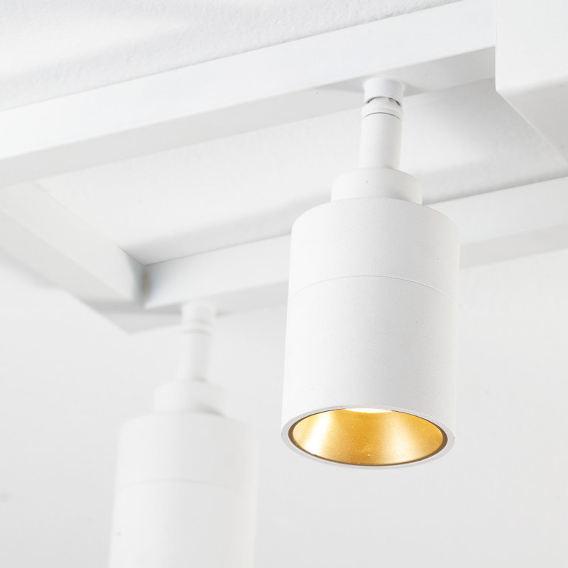 Shura 25'' Modern LED Square Track Light with Rotating Heads in Matte White
