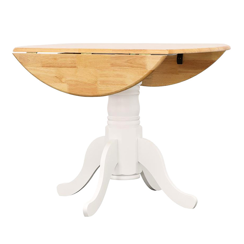 Natural Brown And White Dining Table With Tiltable Leaf - Versatile Functional Coloured Adjustable