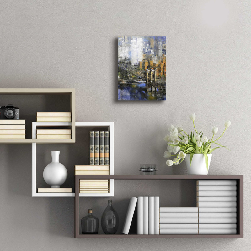 «Brooklyn Bridge 2» par Mark Lague, art mural en verre acrylique, H 16 po x l 12 po x P 0,13 po