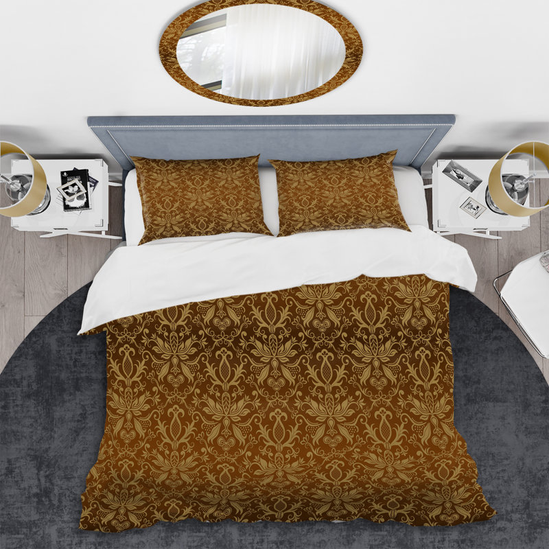 Ensemble de housse de couette en microfibre jaune / orange 3 pièces