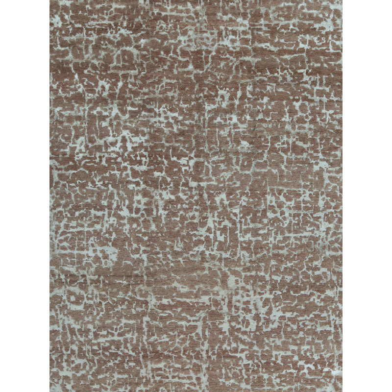 Wool Animal Print Area Rug in Rust/Blue